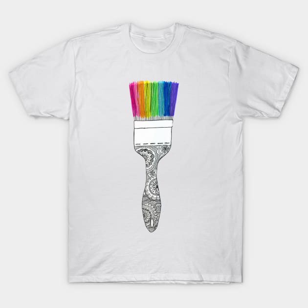Paintbrush with Mandala Handle T-Shirt by DaydreamerAlley